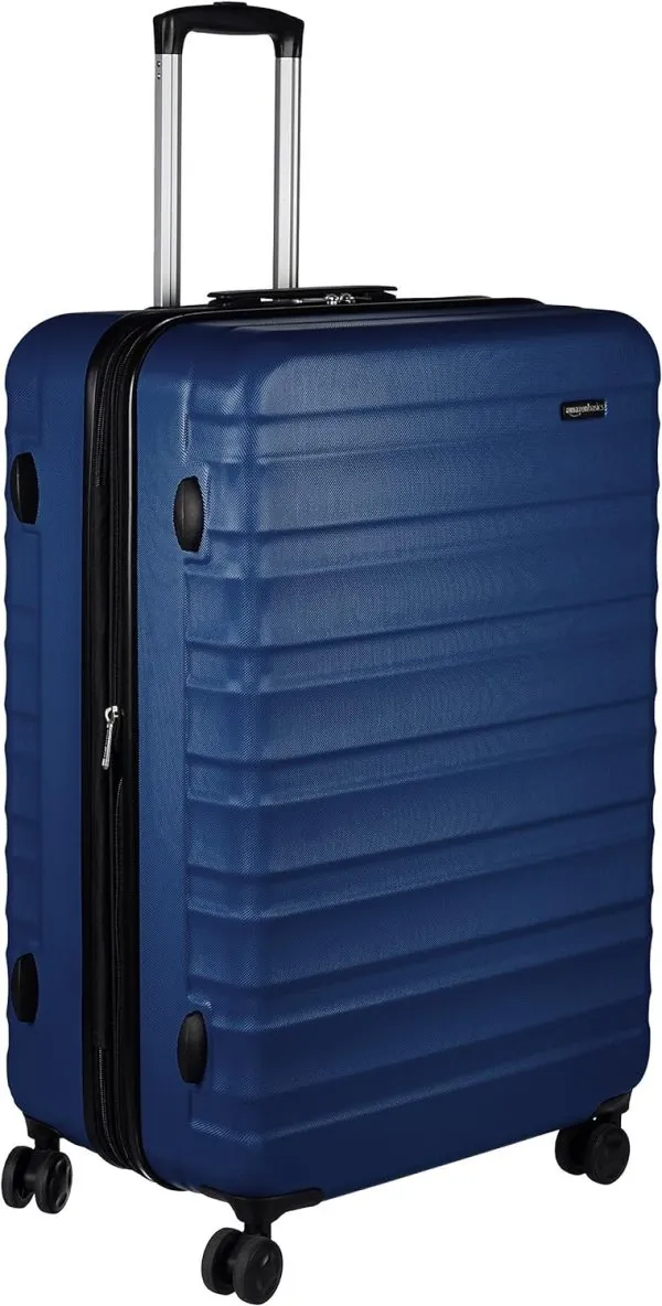 Expandable Hardside Luggage, Suitcase with Wheels, 30-inch Spinner with Four Spinner Wheels and Scratch-Resistant Surface, Navy Blue