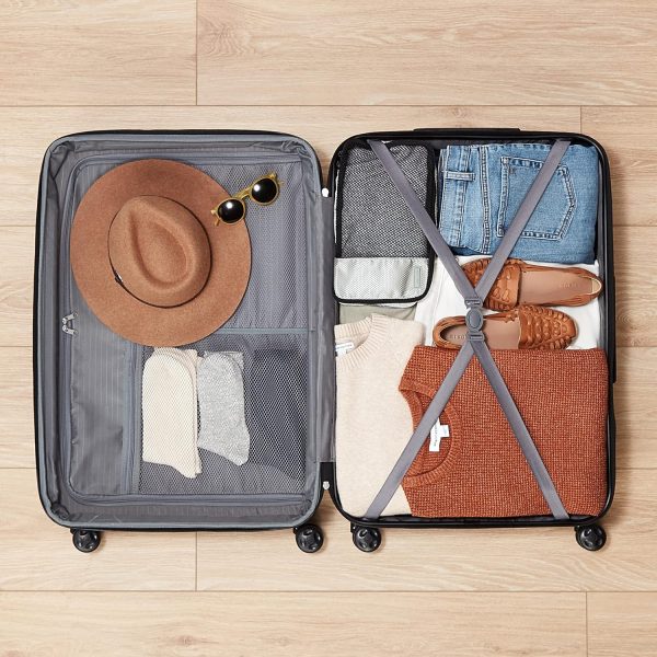 Expandable Hardside Luggage, Suitcase with Wheels, 30-inch Spinner with Four Spinner Wheels and Scratch-Resistant Surface, Navy Blue - Image 3