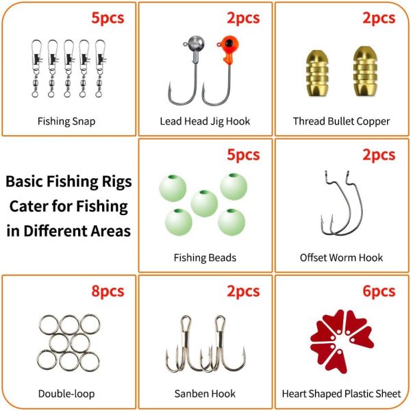 Fishing Lures Kit for Freshwater Bait Tackle Kit for Bass Trout Salmon Fishing Accessories Tackle Box Including Spoon Lures Soft Plastic Worms Crankbait Jigs Fishing Hooks - Image 6