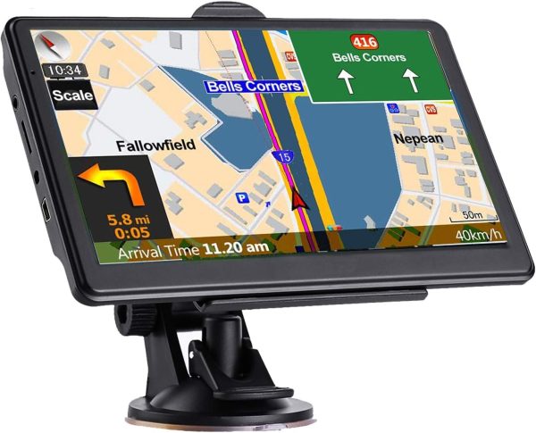 GPS Navigation for Car, Latest 2024 Map,7 inch Touch Screen Real Voice Spoken Turn-by-Turn Direction Reminding Navigation System for Cars, Vehicle GPS Satellite Navigator with(Free Lifetime Updates)