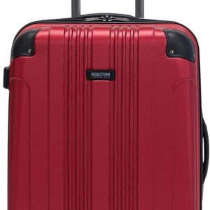 Out of Bounds Lightweight Hardshell 4-Wheel Spinner Luggage, Scarlet Red, 24-Inch Checked
