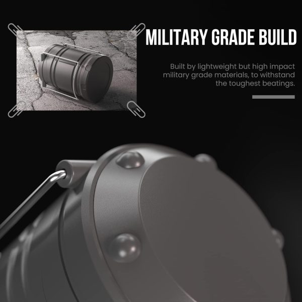 Lichamp LED Lanterns, 4 Pack Pop Up Lanterns for Power Outages, Bright Battery Powered Hanging Lanterns for Outdoor Camping Hiking, Emergency Survival Lights for Hurricane Collapsible, Dark Gray - Image 6